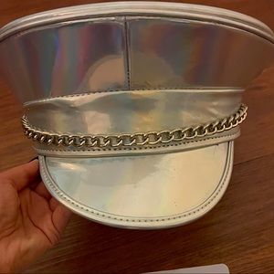 Holographic Captain Hat / rave / festival